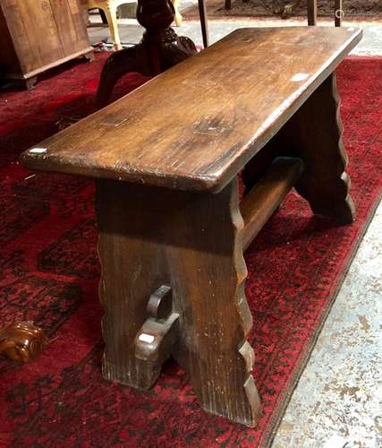 A late 19th/20th century Swiss oak stool/table