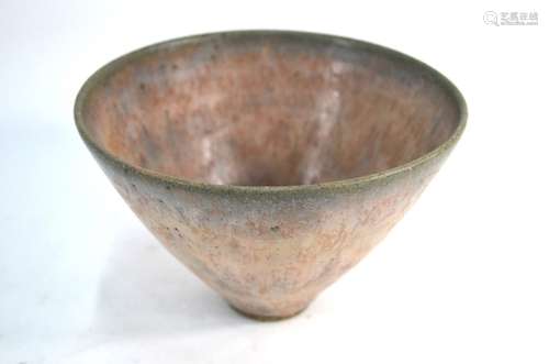 A Studio Pottery conical bowl in the Lucie Rie style