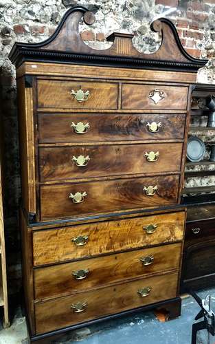 A George III mahogany secretaire chest on chest