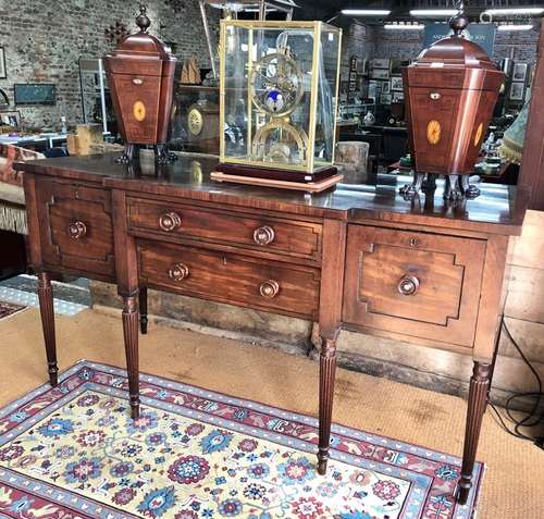 A George III mahogany breakfront serving sideboard