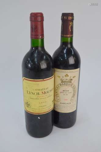 A single bottle of Chateau Marquis D'Alesme Margaux 1999 to/w a bottle of Chateau Lynch-Moussas