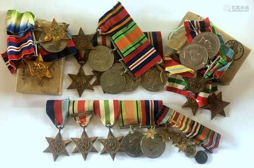 A large quantity of WWII campaign and service medals