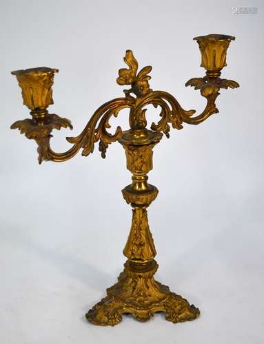 A 19th century rococo style ormolu candelabrum