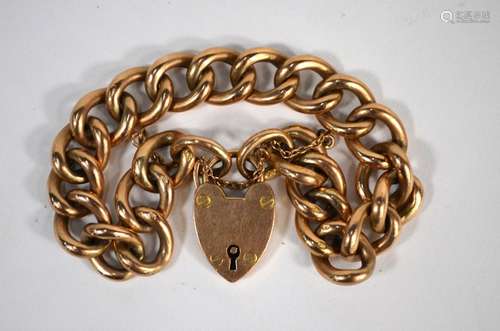 A 9ct rose gold hollow link curb chain