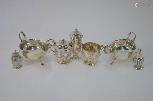 Victorian silver sauce boats etc.