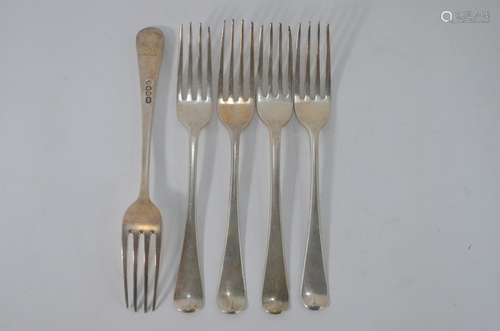 George III silver table forks