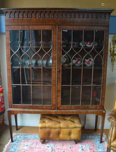 George III mahogany astragal glazed bookcase