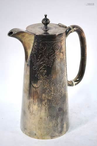 Edwardian silver hot water jug