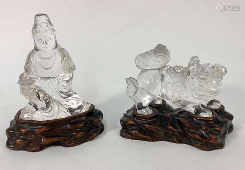 Two Chinese carved quartz models