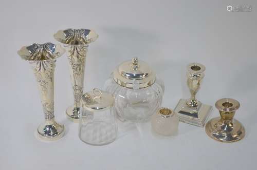 Silver vase-flutes etc.