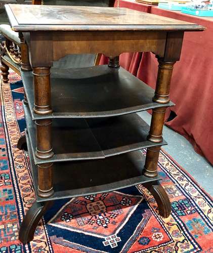 A Victorian mahogany four tier library stand / what-not