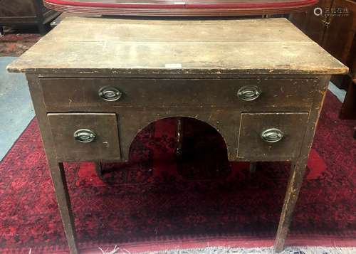 A George III painted pine lowboy