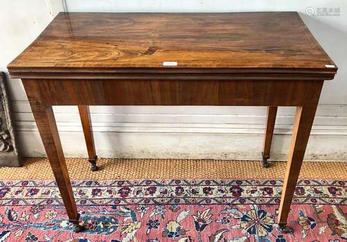 A good quality George III cross-banded mahogany card table