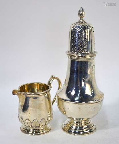 Heavy quality silver cream jug etc.