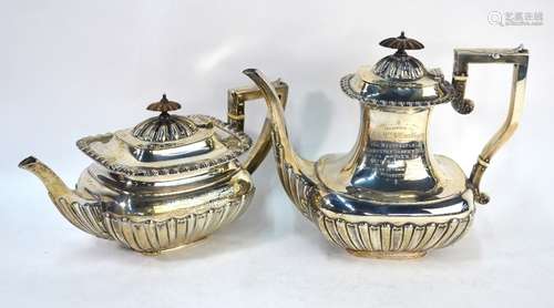 Edwardian silver teapot and coffee pot, Elkington & Co. Ltd.