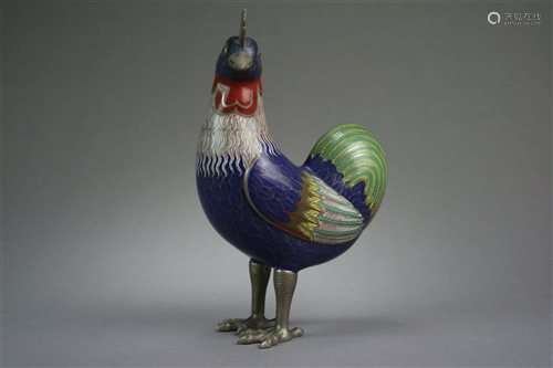 A Chinese Cloisonné Figure of a Cockerel