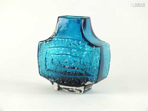 A Whitefriars TV vase in Kingfisher blue