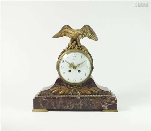 French 19th century gilt metal mantel clock