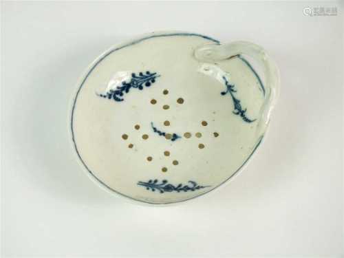 A Caughley 'Locre Sprigs' porcelain egg drainer