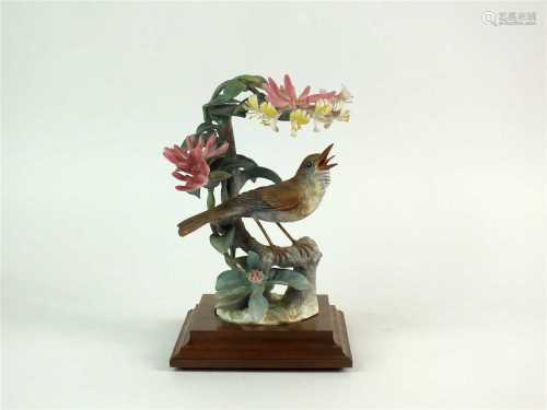 A Royal Worcester model of a Nightingale and Honeysuckle