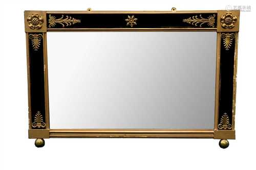 A decorative Victorian over-mantle wall mirror