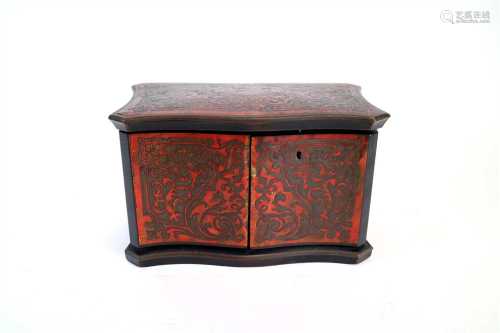 A 19th century inlaid boulle work tea caddy