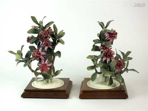 A pair of Royal Worcester models of Mexican Feijoa and Ladybirds