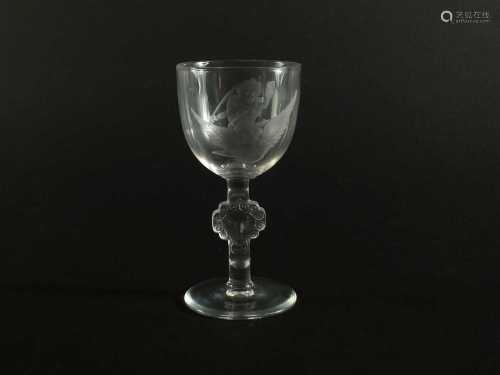 An Art Deco René Lalique wine glass