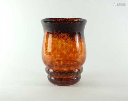 A WMF (Wurttembergische Metallwarenfabrik) Ikora glass vase