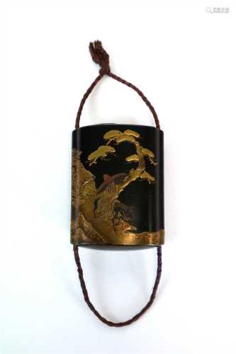 A Japanese Meiji period four case lacquered inro