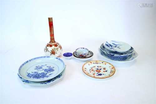 A mixed selection of Japanese and Chinese wares