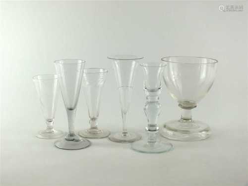 Six 18th/19th century drinking glasses