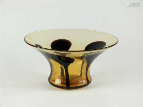 A Whitefriars amber cased bowl