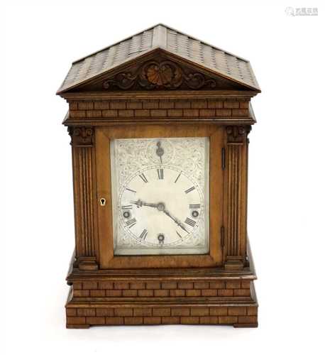 A 19th century German rosewood cased architectural bracket clock