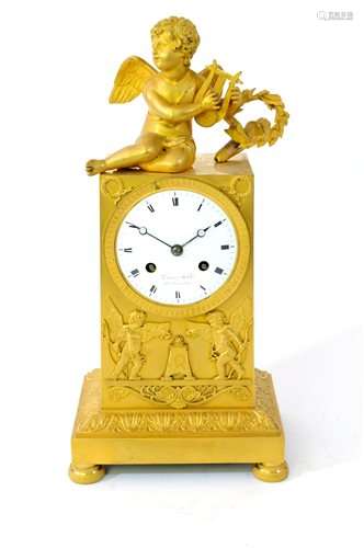 A French Empire ormolu mantel clock by Deniere and Matelin