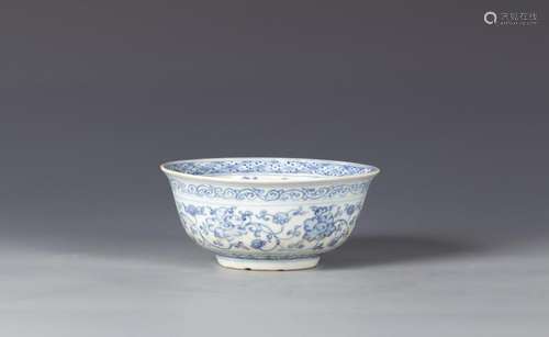 Ming Style Cobalt Blue Porcelain Bowl