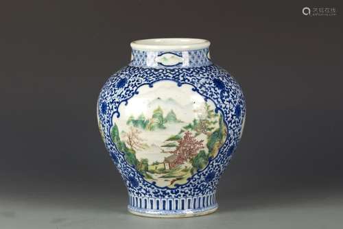 A Chinese famille rose porcelain pomegranate vase