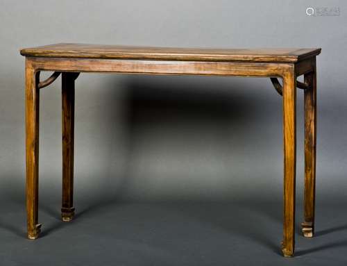 A HUANGHUALI CORNER-LEG LONG TABLE