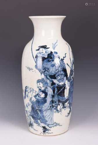 A BLUE AND WHITE 'FIGURAL' PORCELAIN VASE