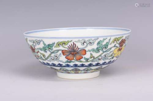 A DOUCAI 'FLOWER' PORCELAIN BOWL