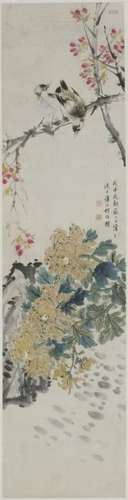 A CHINESE SCROLL PAINTING OF FIGURAL MOTIF, AFTER HE