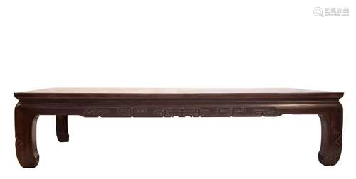 A CHINESE HUANGHUALI RECTANGULAR KANG TABLE (Y)