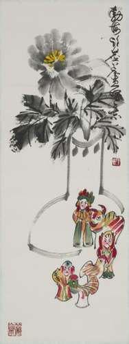 A CHINESE SCROLL PAINTING OF FIGURAL MOTIF, AFTER XU