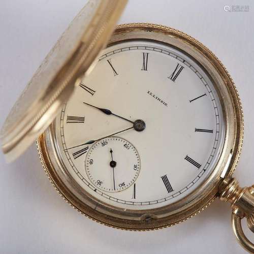 Illinois Pocket Watch w/ 18K Gold Hunter Case