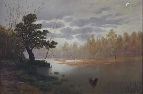 Feodor von Luerzer Landscape Oil on Canvas