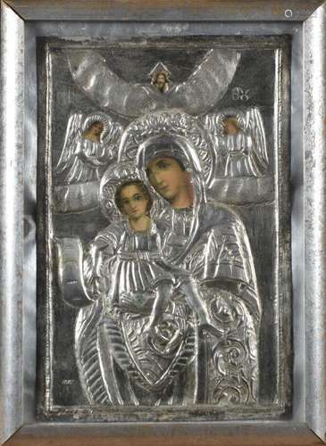 Small Russian Icon w/ 800 Silver