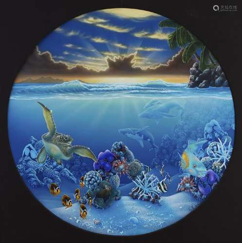 Dale Zarrella Hawaiian Undersea Scene Oil on Canv