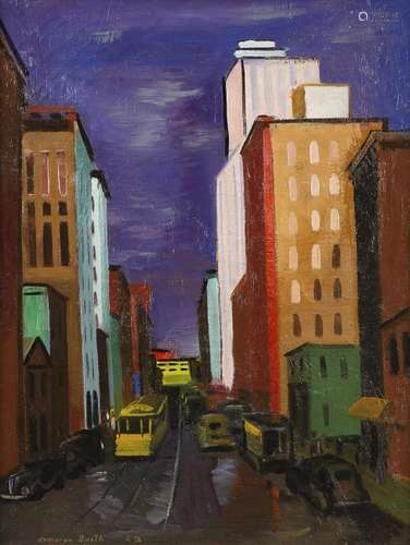 Cameron Booth Downtown Minneapolis Oil on Canvas