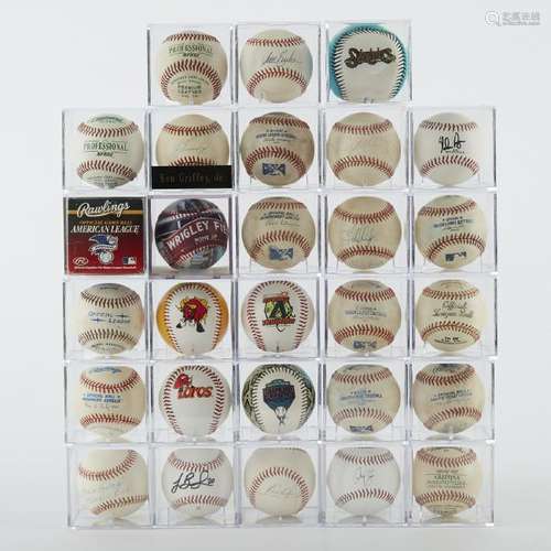 Group of Signed Baseballs Griffey Jr Erickson Dia