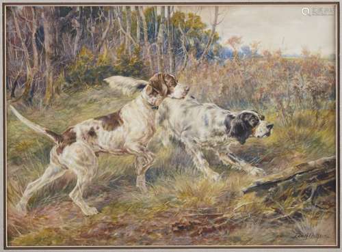 Edmund Osthaus Watercolor Hunting Dogs Setters